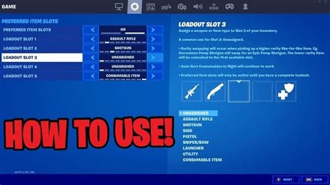 How to use Preferred Item Slots in Fortnite: Best settings.